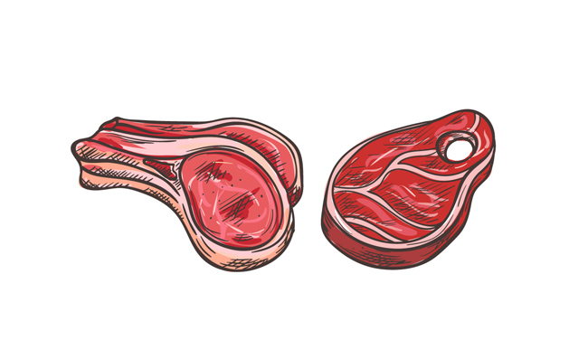 肉质食品矢量素材