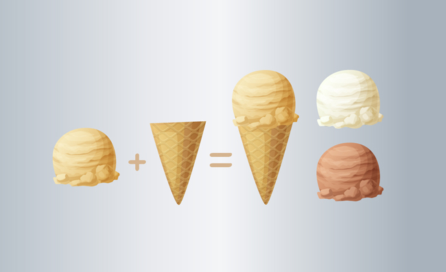 甜筒冰淇淋雪糕素材矢量