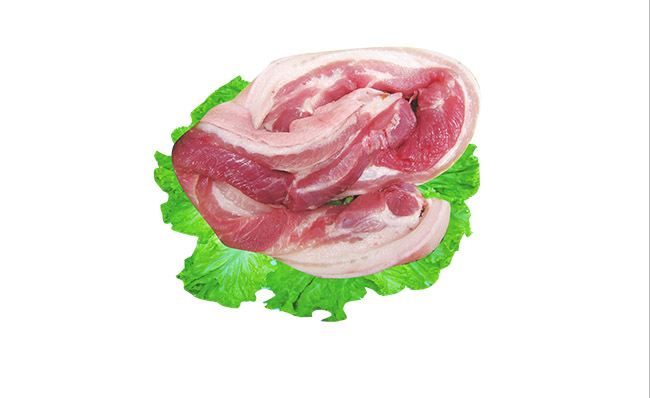 猪肉与菜叶子组合的图片素材