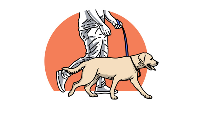 手绘导盲犬机构logo标志矢量素材