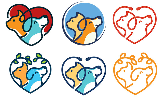 6组不同创意的卡通动漫狗logo图标设计