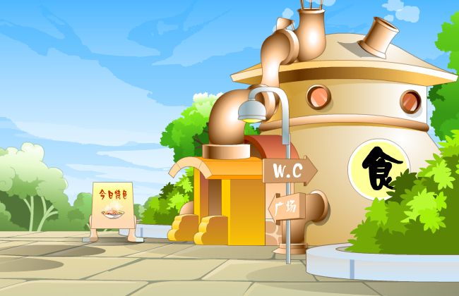街边主题小吃店创意建筑造型设计