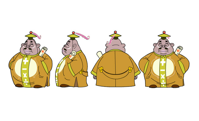 古代权贵官员卡通动漫形象设计素材