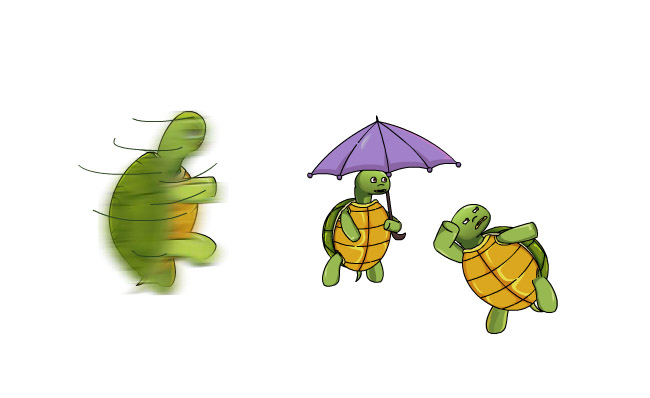 转圈的乌龟动漫表情动作设计素材