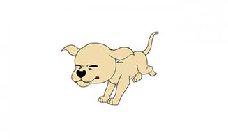 可爱小狗跑步的动作动画