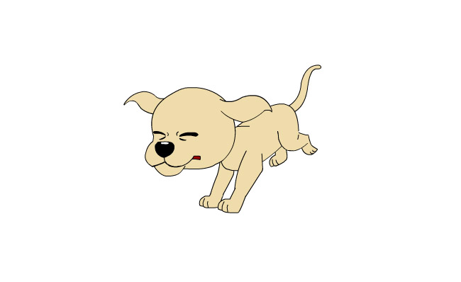 可爱小狗跑步的动作动画素材