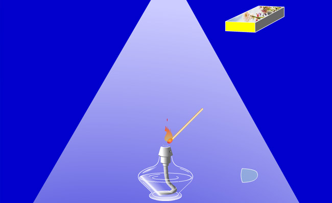 用火柴点燃酒精灯化学实验课程动画素材