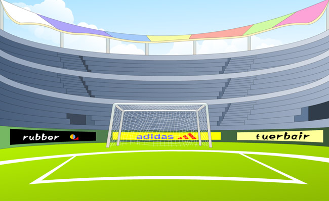手绘卡通动漫足球球门场景设计素材