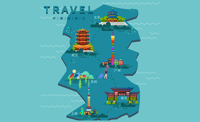 中国旅游各地游玩观光地标建筑景点