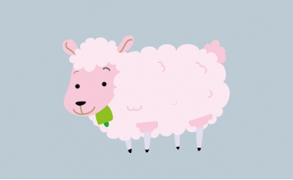 卡通动物粉色小绵羊