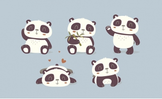 可爱熊猫动物素材设计