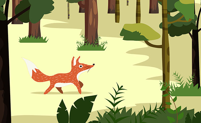 森林里的小狐狸卡通素材