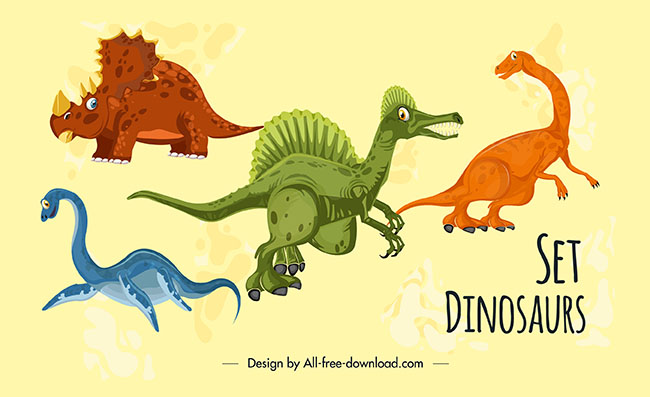 矢量恐龙可爱卡通素材