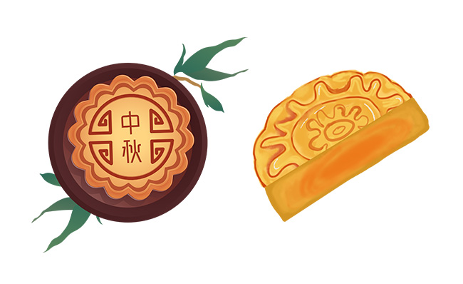 切开的月饼中秋节海报设计素材