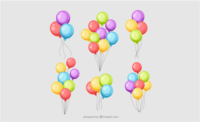 可爱的彩色气球矢量素材