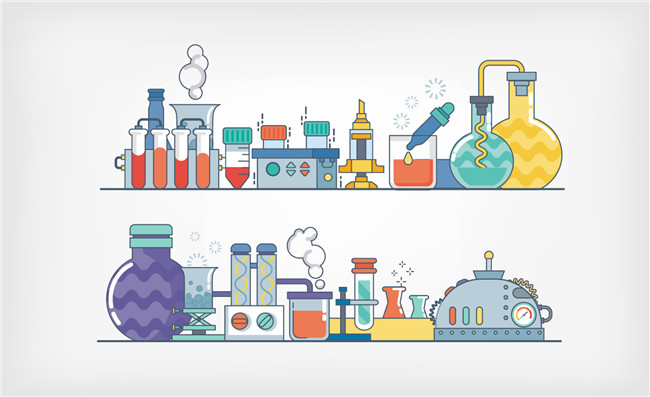 实验器械化学实验器材试剂矢量素材