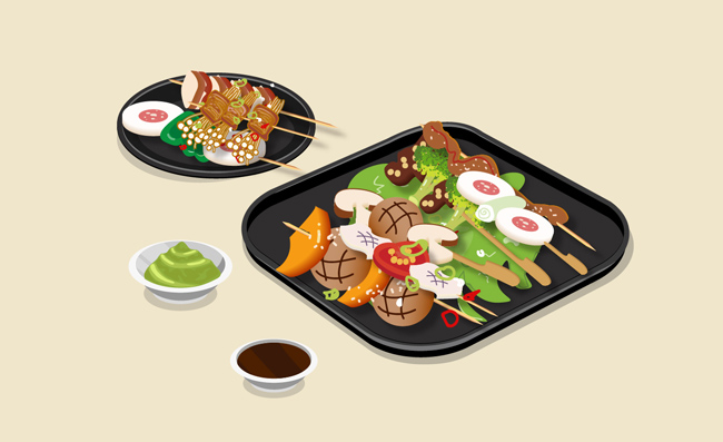 美味蔬菜肉烤串素材