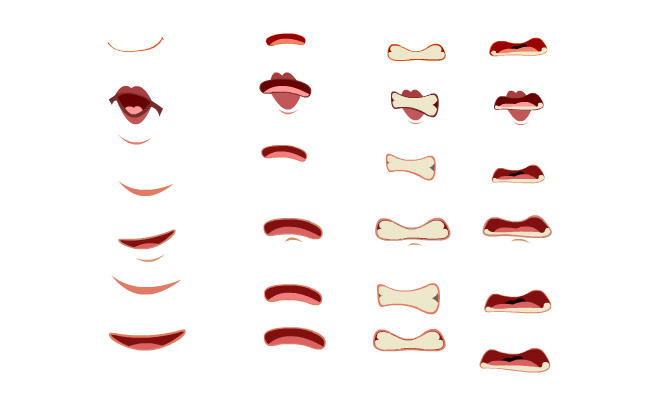 二维动漫人物表情说话时候的嘴型动态素材
