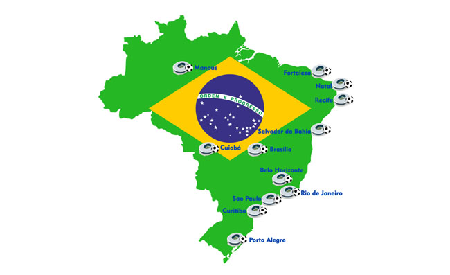 巴西足球地图标注素材