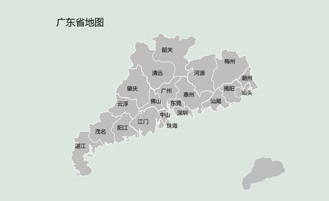 广东省简易矢量地图