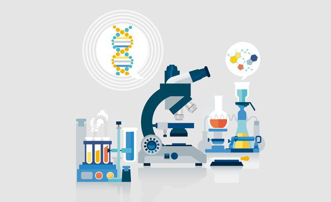 显微镜实验室医学设备矢量素材