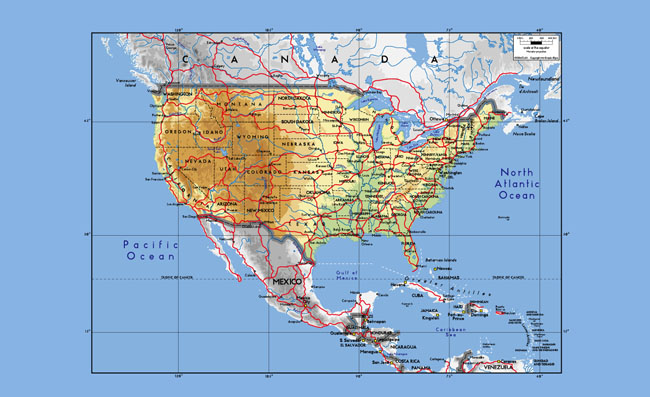 美国地图精美详细地图矢量