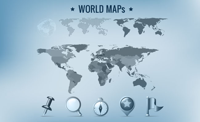 世界地图元素分布图