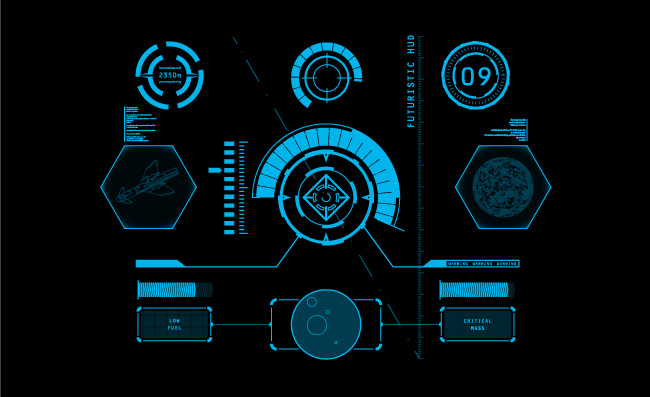 AI矢量科幻科技数据UI界面