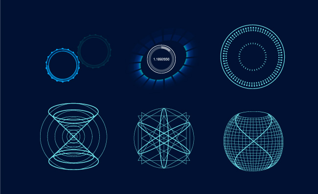 高科技空间立体图形素材