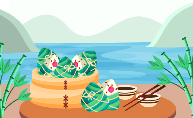 端午节海报传统节日可爱粽子素材