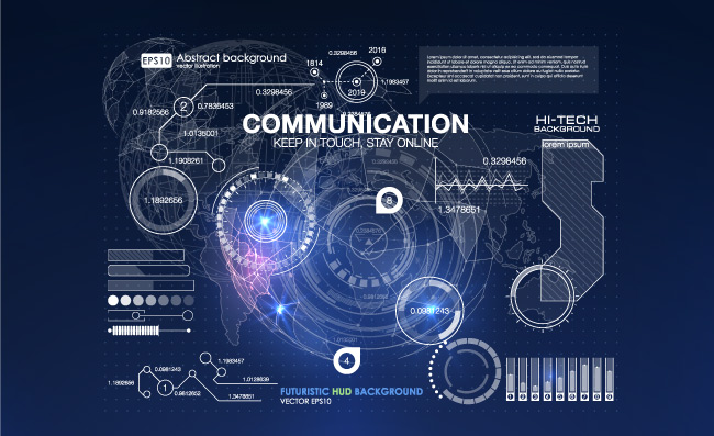科技矢量背景现代图表素材