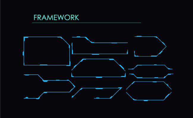 科技信息边框图形元素矢量