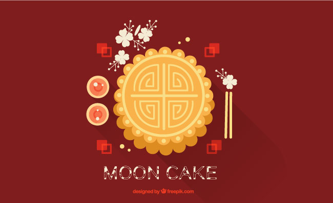 中秋美食矢量月饼素材元素