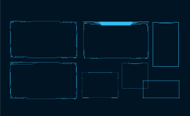 蓝色科技边框元素