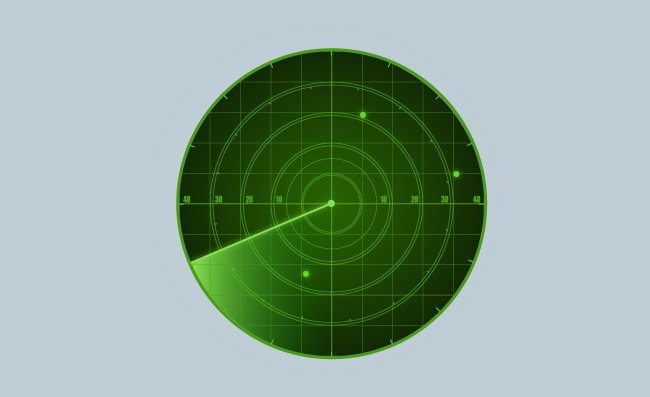 绿色雷达扫描插画