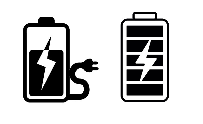 黑白充电电池新能源图标素材下载