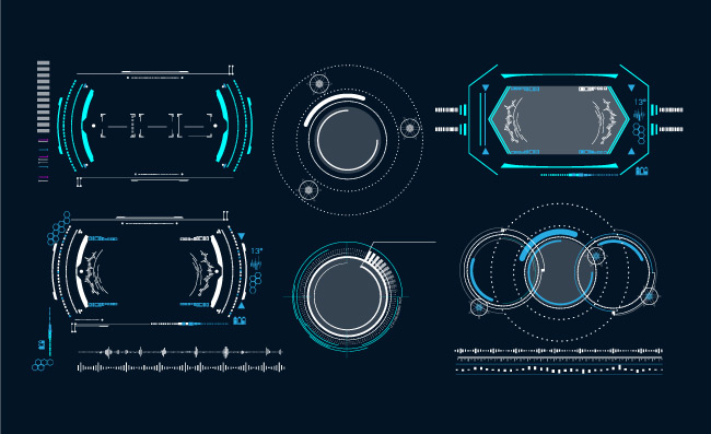 矢量AI科技炫酷图表边框元素素材
