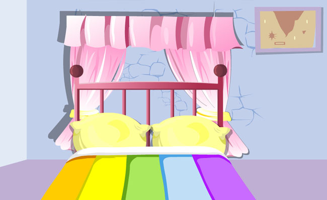 彩色温馨的儿童卧室卡通动漫背景设计