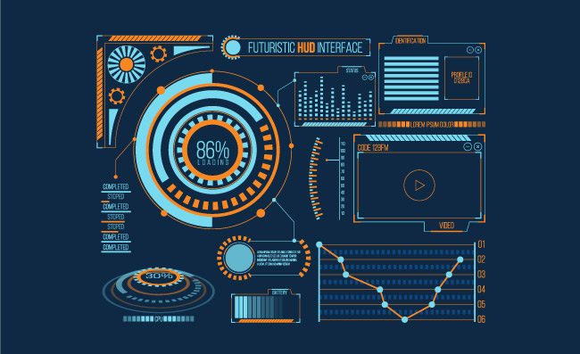 未来感HUD界面设计矢量素材