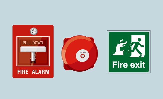 消防报警器和消防标识图元素