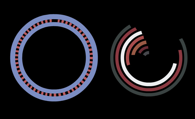 两组暗色调圆圈划圆圈动态特效动画视频模板