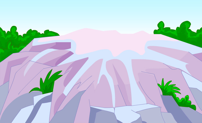 山坡山石顶部二维动漫场景设计素材