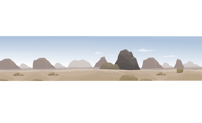 加长的荒漠背景手绘长条动漫素材