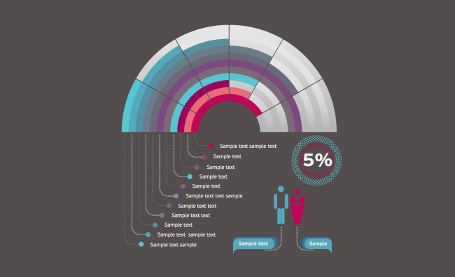 半圆形弧形数据图表素材
