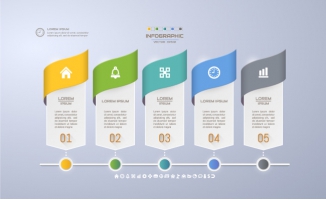 标签式信息图表矢量图
