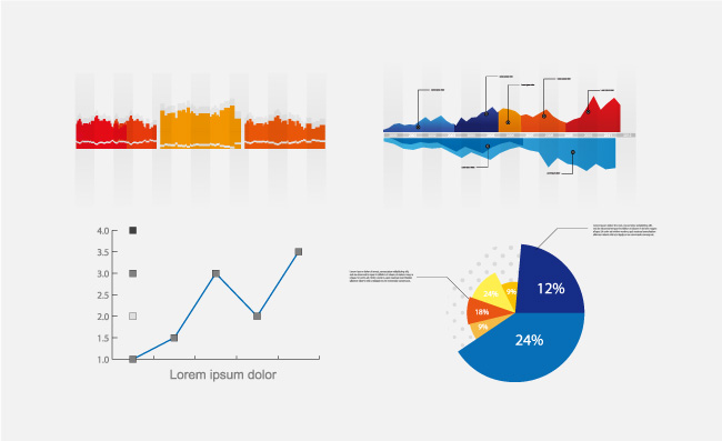 不同的数据图表素材