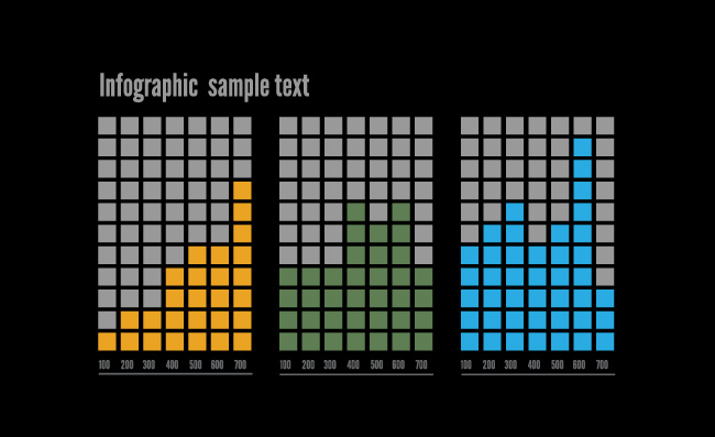 彩色方块数据图表素材