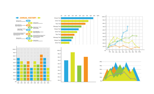 彩色图表汇总素材
