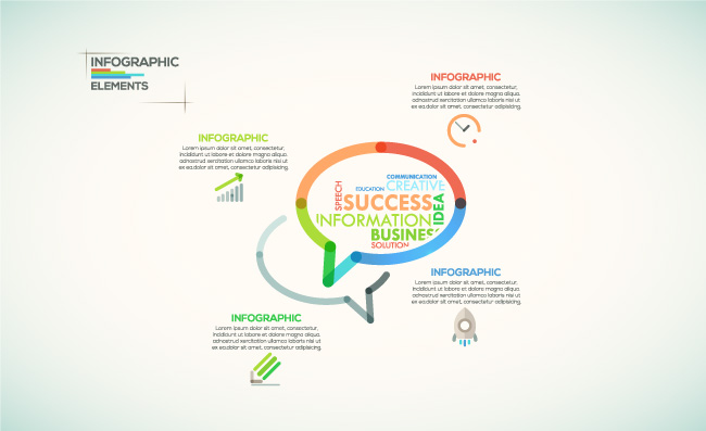 创意话语框信息图表素材