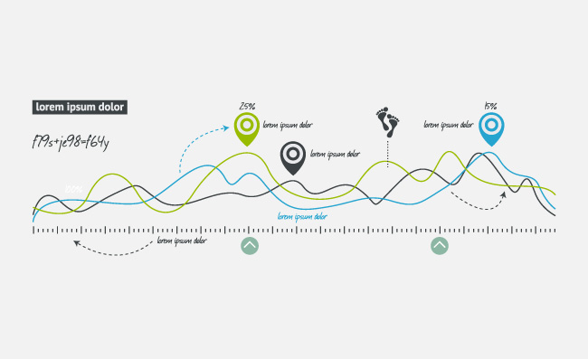创意曲线线路标注信息图表素材